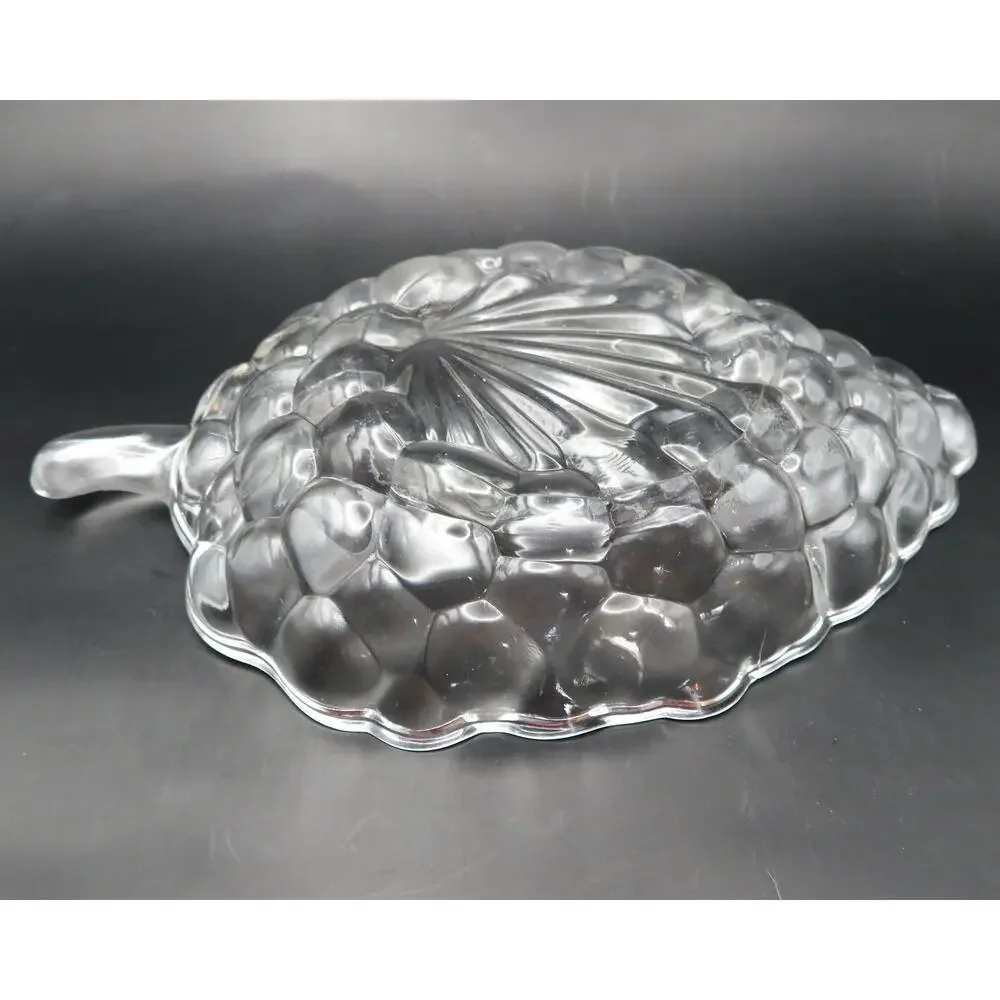 Vintage Federal Glass Grape Cluster Shape Clear Candy Nut Dish Relish Tray